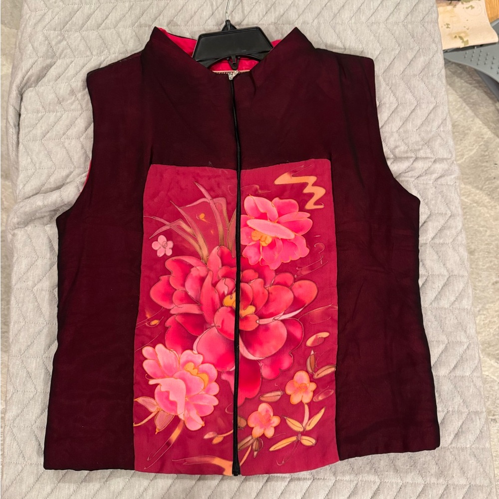 Floral Red Vest for Women